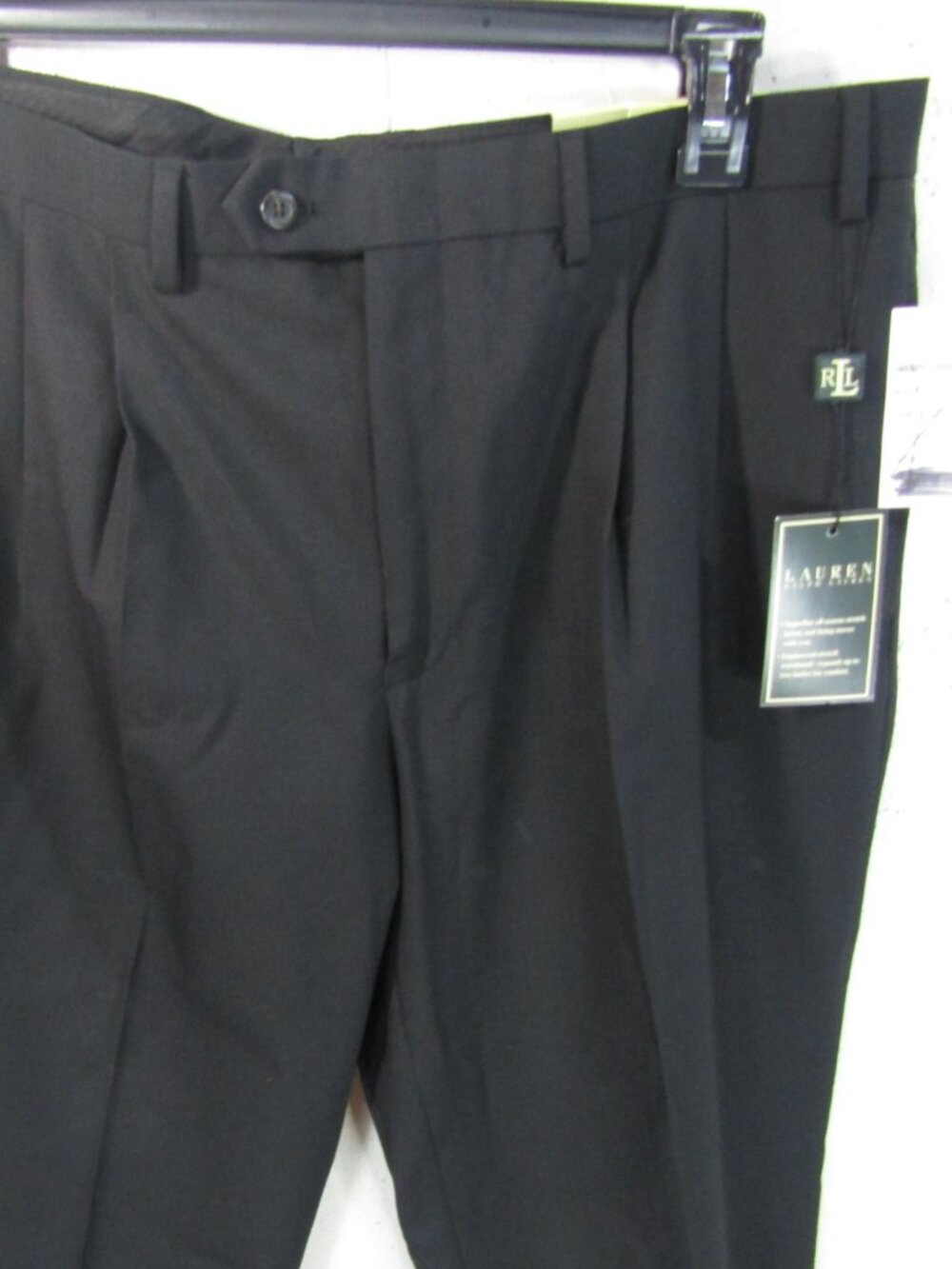 Ralph Lauren Pleated Black Dress Pants Men's Size 38x32 NEW 100% Wool NWT